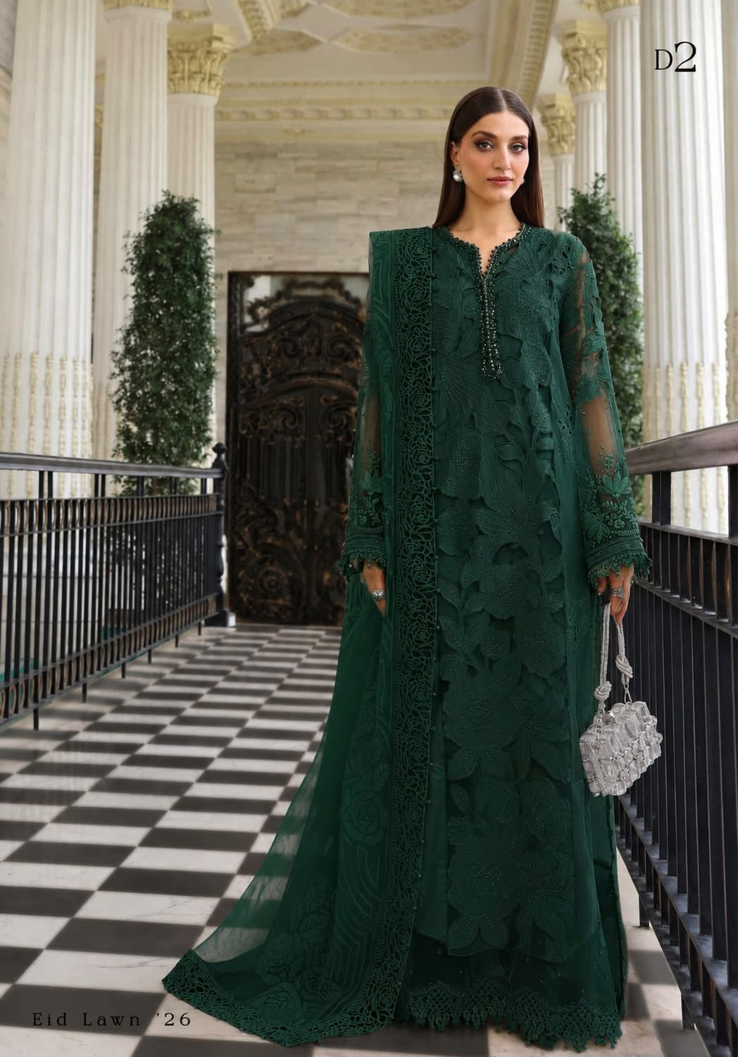 Maria b Wz-3012 The Most-Awaited Design Luxury Lawn With Printed Silk Dupatta 2026