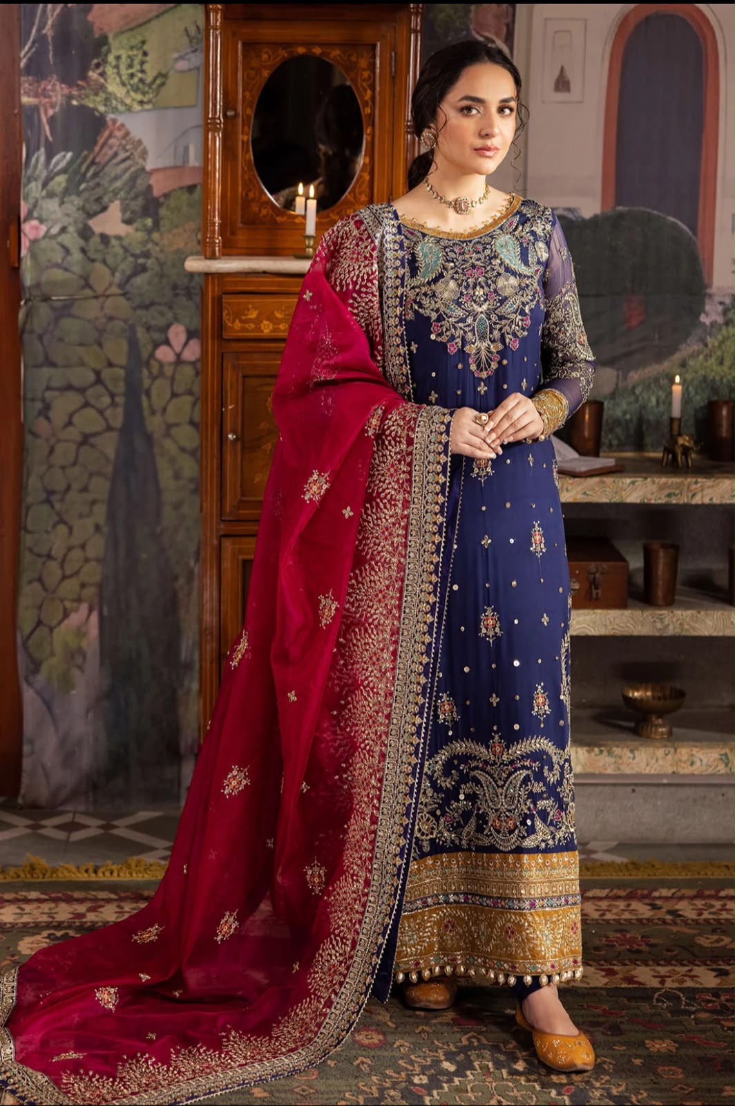 Nureh Wz-3054 Premium Pure Chiffon With Organza Emb Border Duppata 2026