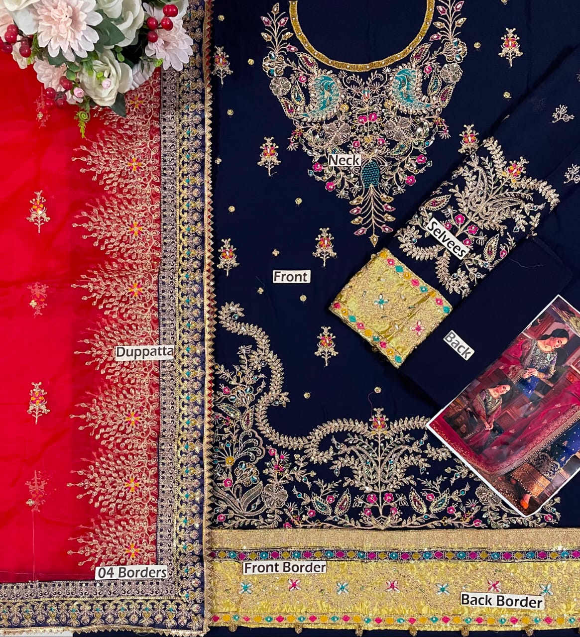 Nureh Wz-3054 Premium Pure Chiffon With Organza Emb Border Duppata 2026