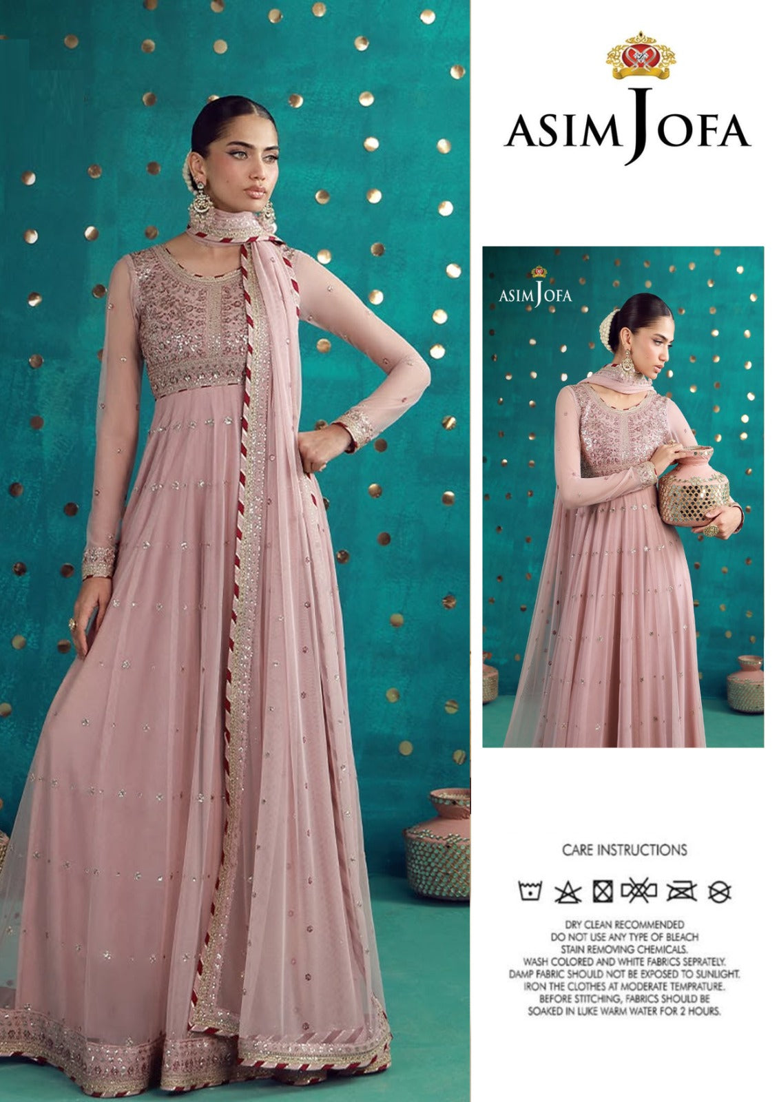 Asim Jofa Wz-17001 Most Demanding Pure Chiffon Party Wear Dress With Sequence Work 2026