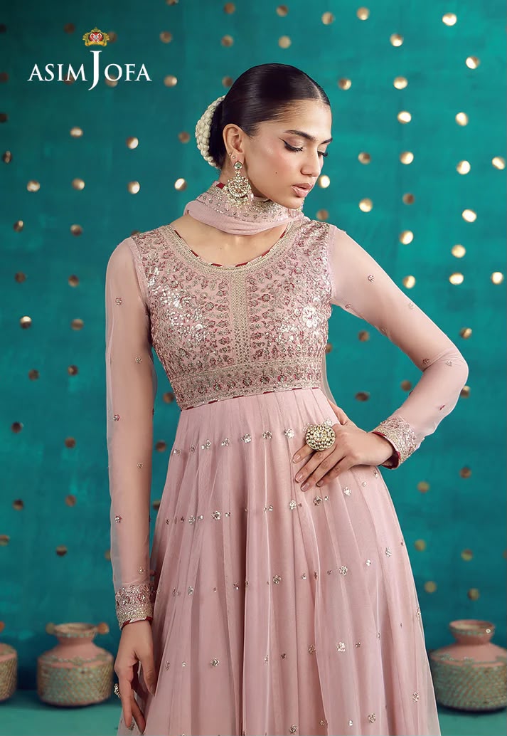 Asim Jofa Wz-17001 Most Demanding Pure Chiffon Party Wear Dress With Sequence Work 2026