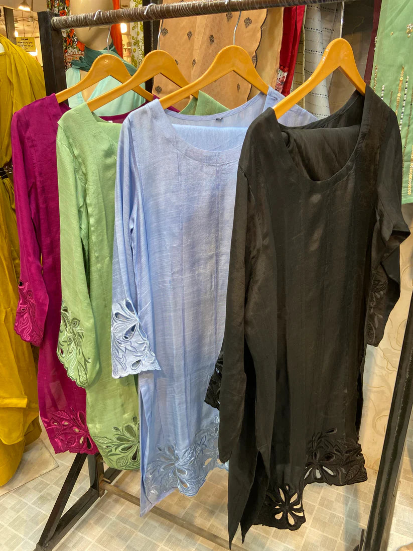 Wearza Wz 01 100% Raw Silk 3Pcs Dress Ready To Wear 25