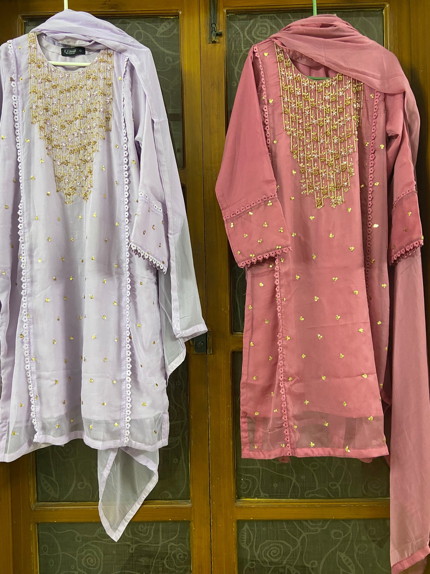 Wearza Aangan  3Pc Semi Pure Chiffon Dress 2025