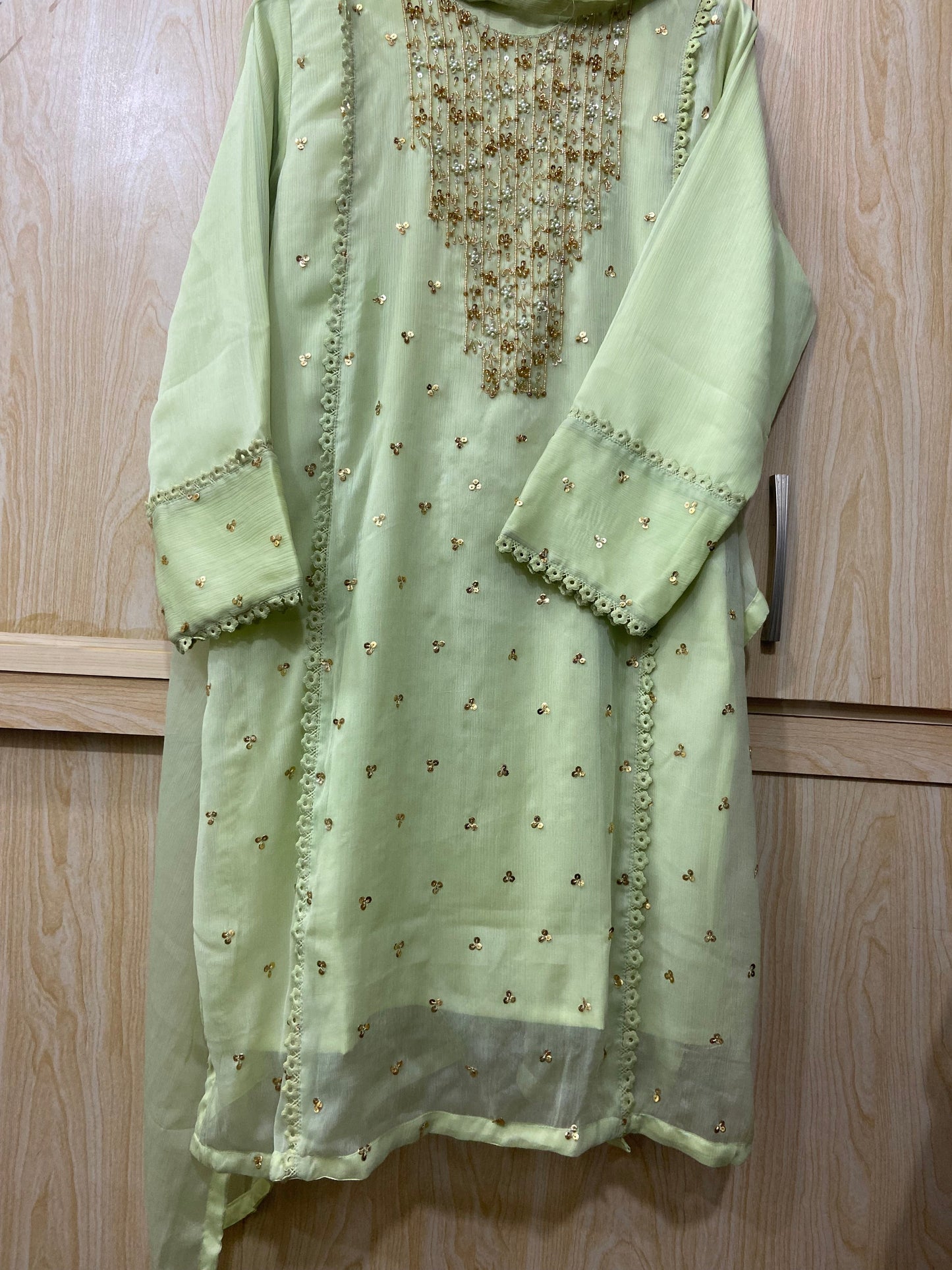 Wearza Aangan  3Pc Semi Pure Chiffon Dress 2025
