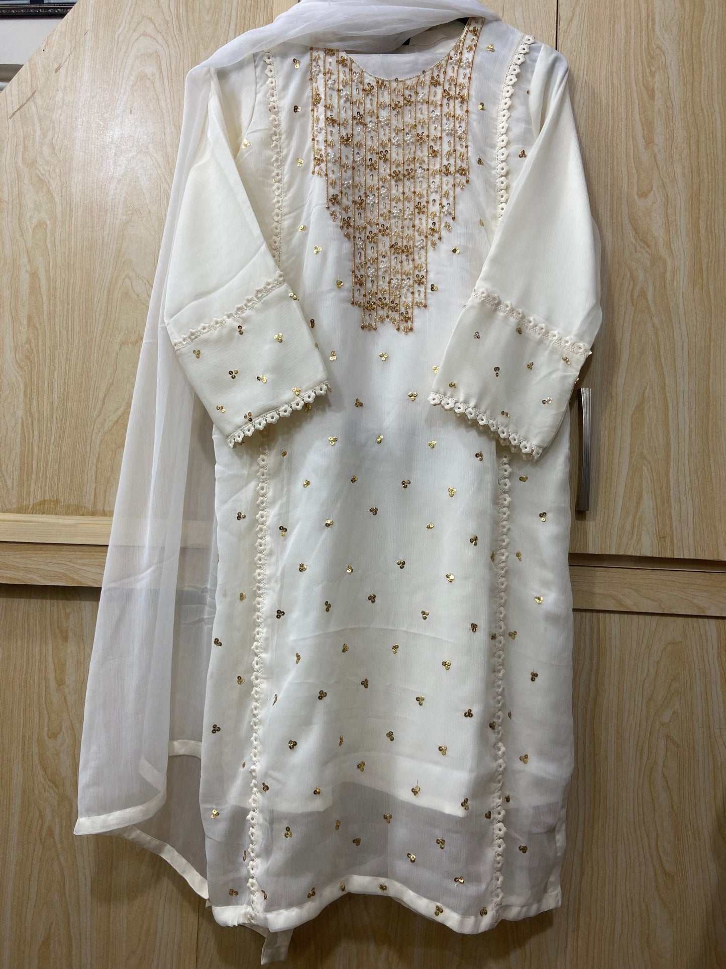 Wearza Aangan  3Pc Semi Pure Chiffon Dress 2025