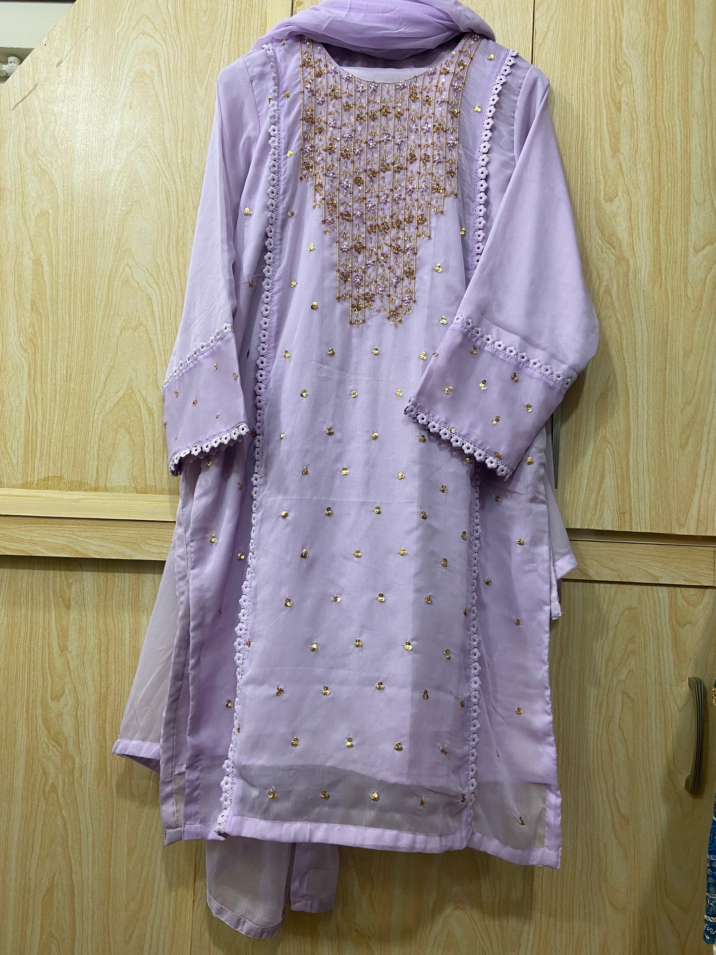 Wearza Aangan  3Pc Semi Pure Chiffon Dress 2025