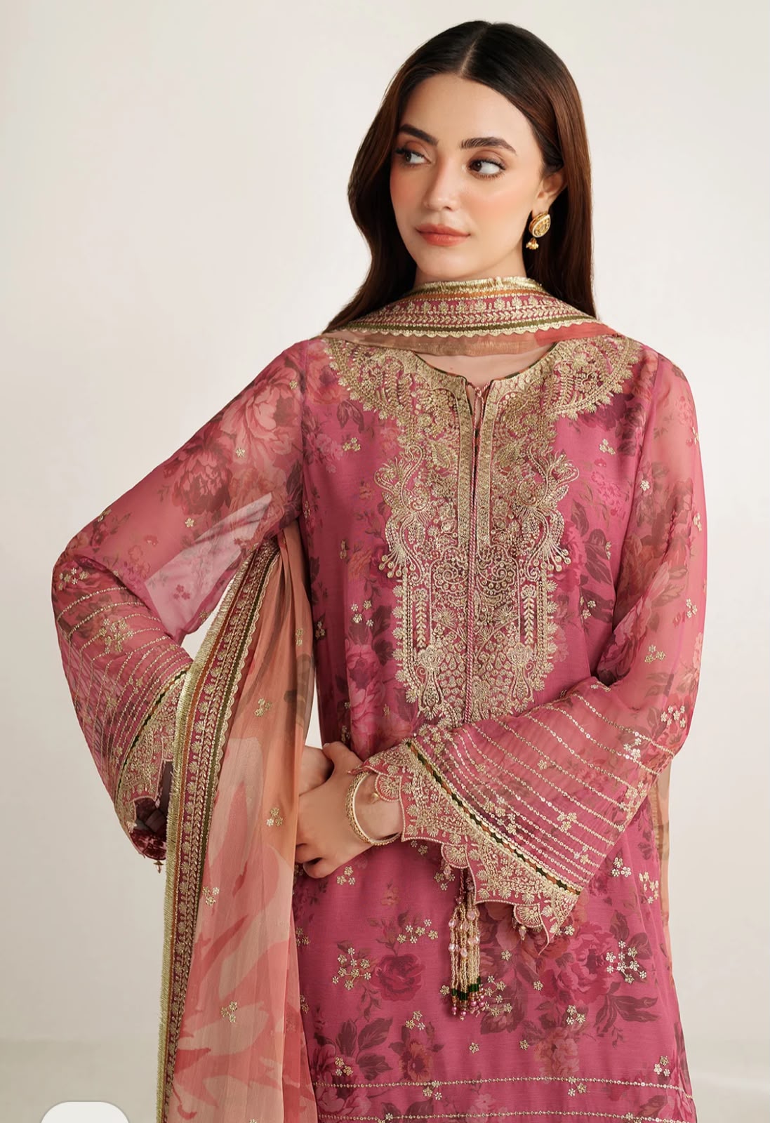 Jazmin Florrie Pink Most Beautiful Color Chiffon Dress 26
