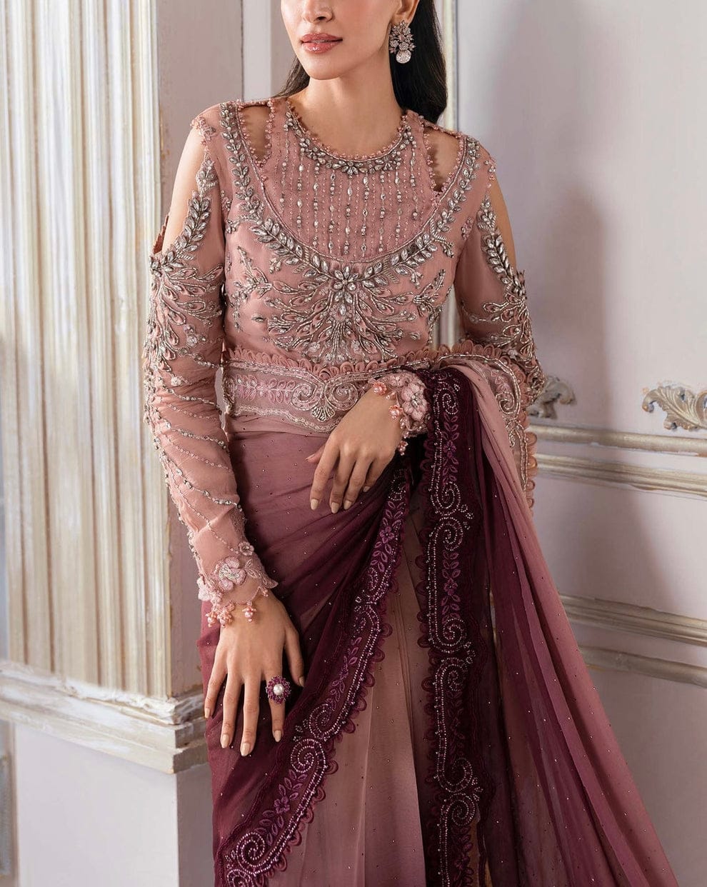 Maria b Tie n Die Saree Wear By Anmol Baloch Soft Net 26