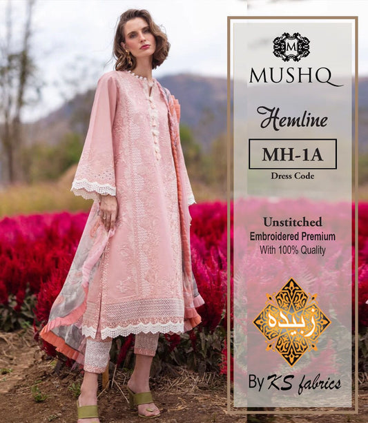 Mushq Hemline Mh 1A Most Hit Code Premium Pure Lawn Dress 2025