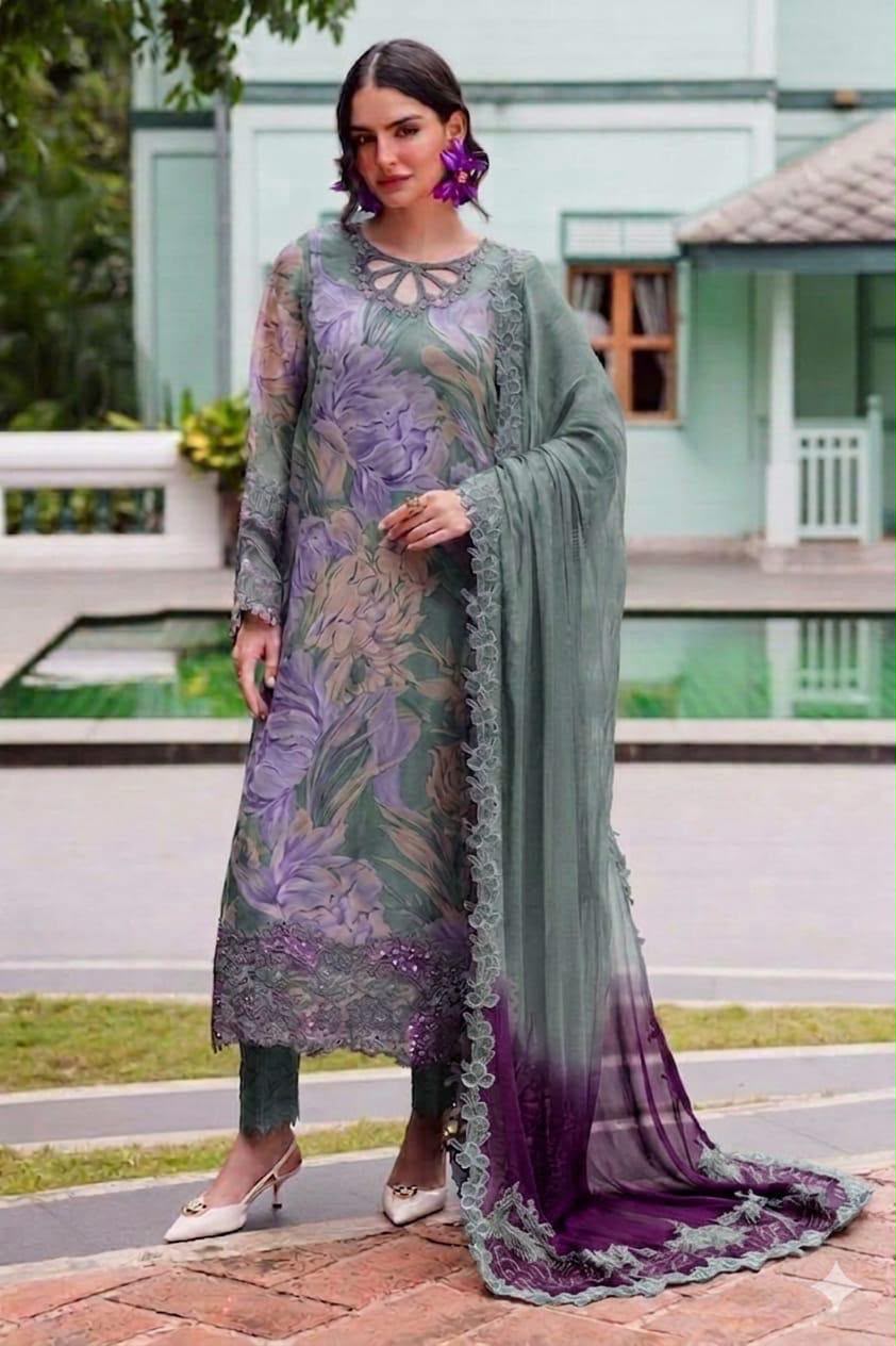 Nureh Luxury Premium Lawn Embroidery With Tie n Die Duppata 26