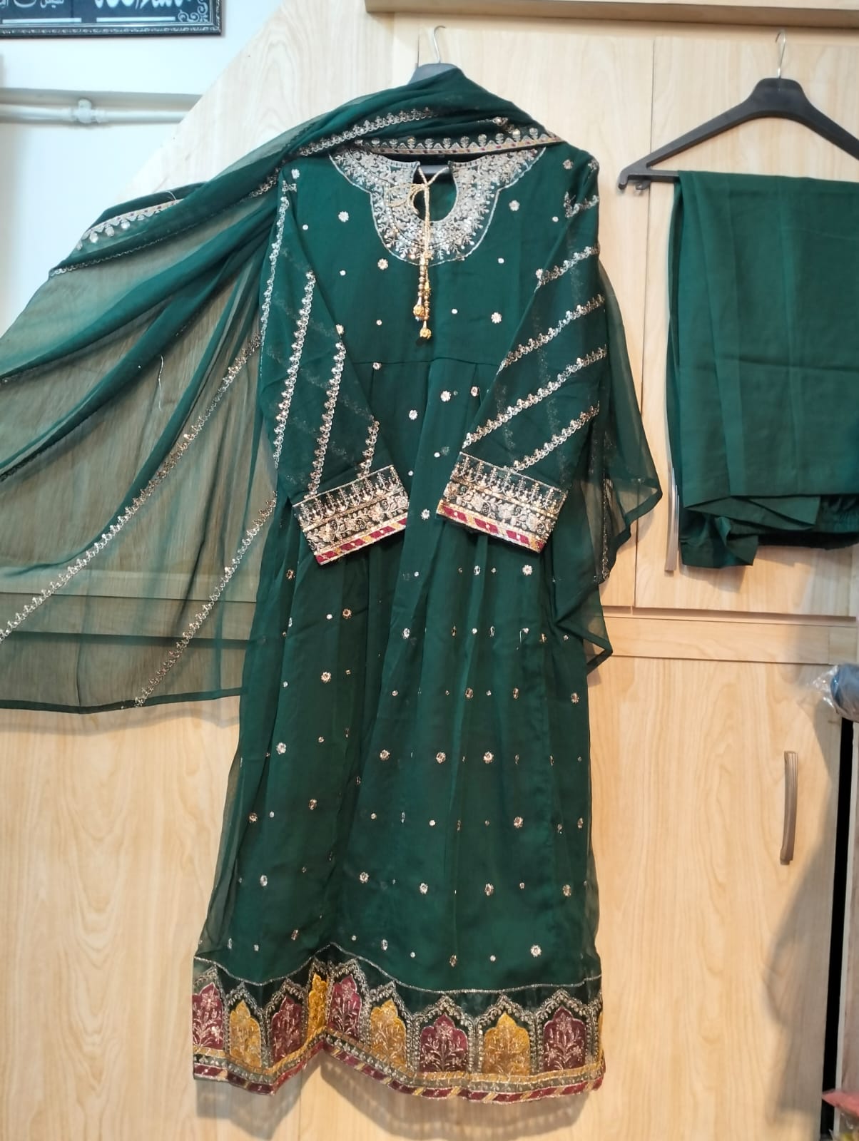 Wearza Luxury 3-Piece Crinkle Chiffon Frock Ready To Wear 2024