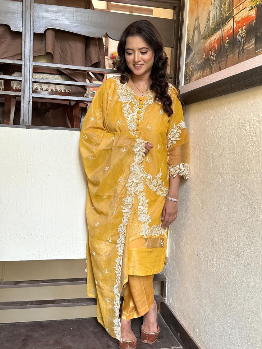 Khushbu Premium Khaadi Soft Net Dress By Wearza 2025
