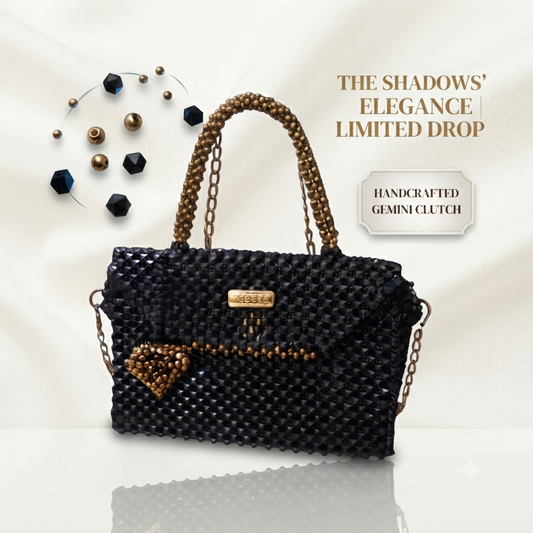 The Shadows’ Elegance – Handmade Gemini Clutch Beaded Bag 06