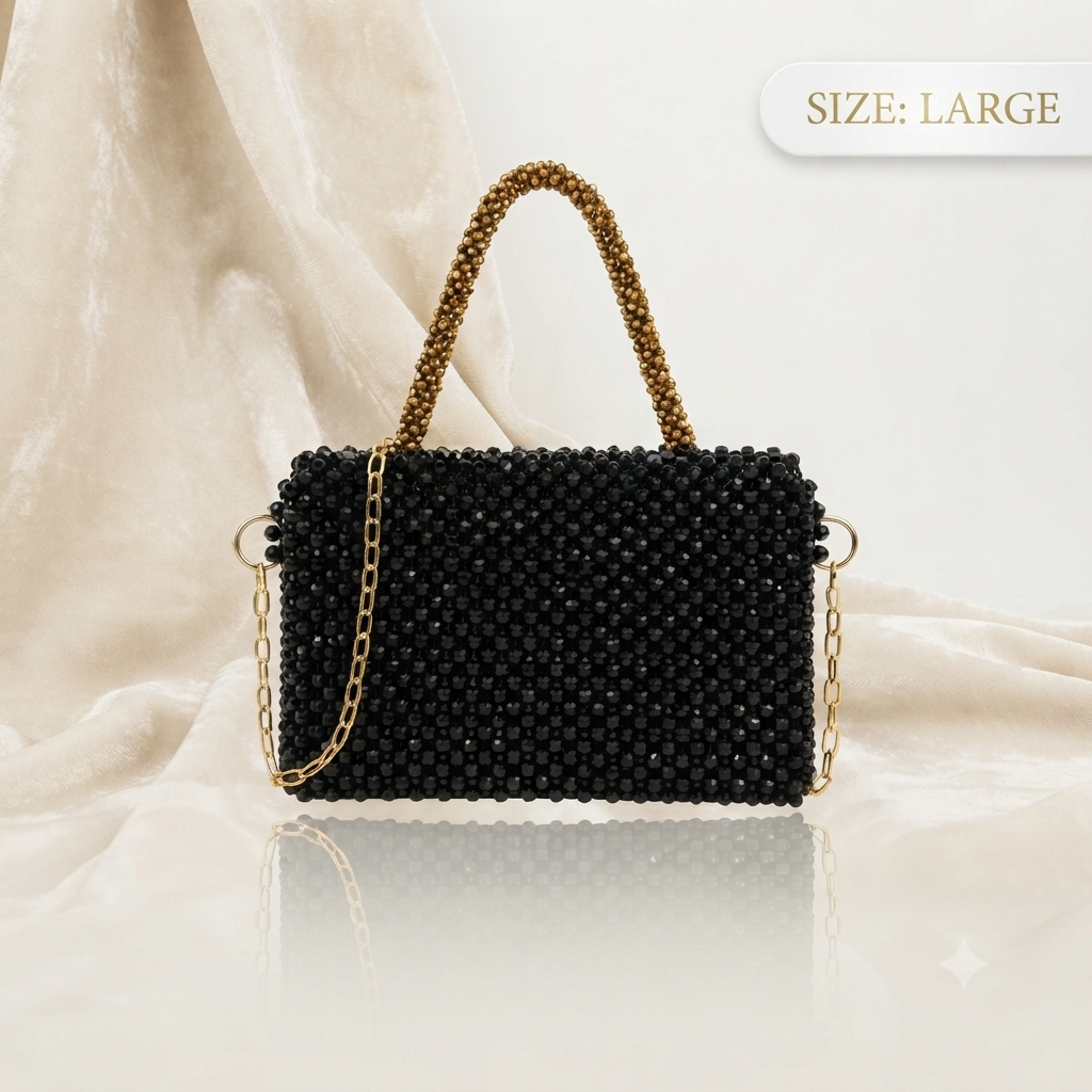 The Shadows’ Elegance – Handmade Gemini Clutch Beaded Bag 06