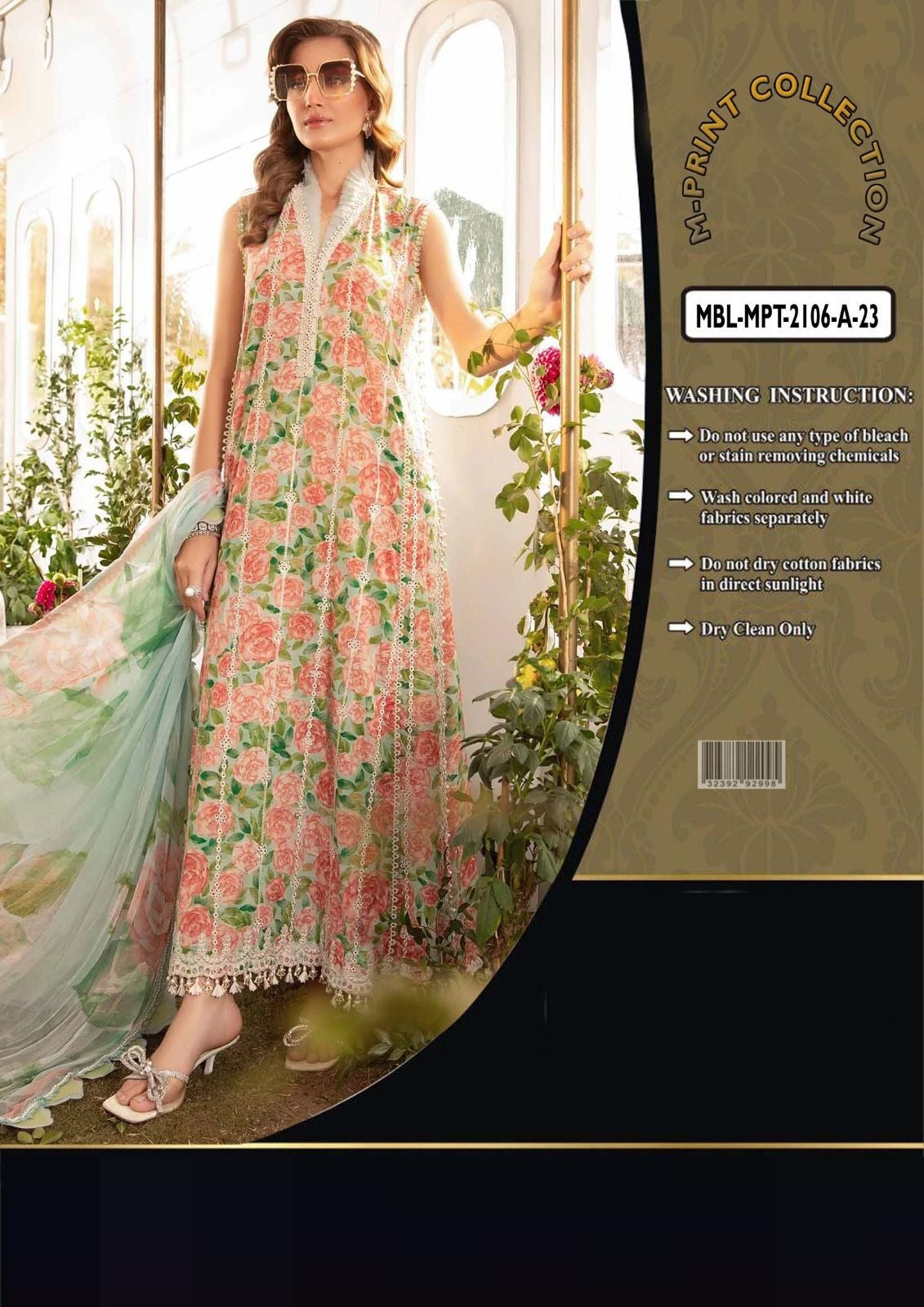 Maria B MPRINT DIGITAL PRINTED PURE LAWN COLLECTION SOENGLE & SCIFFLIE WORK 2024 - Wearza
