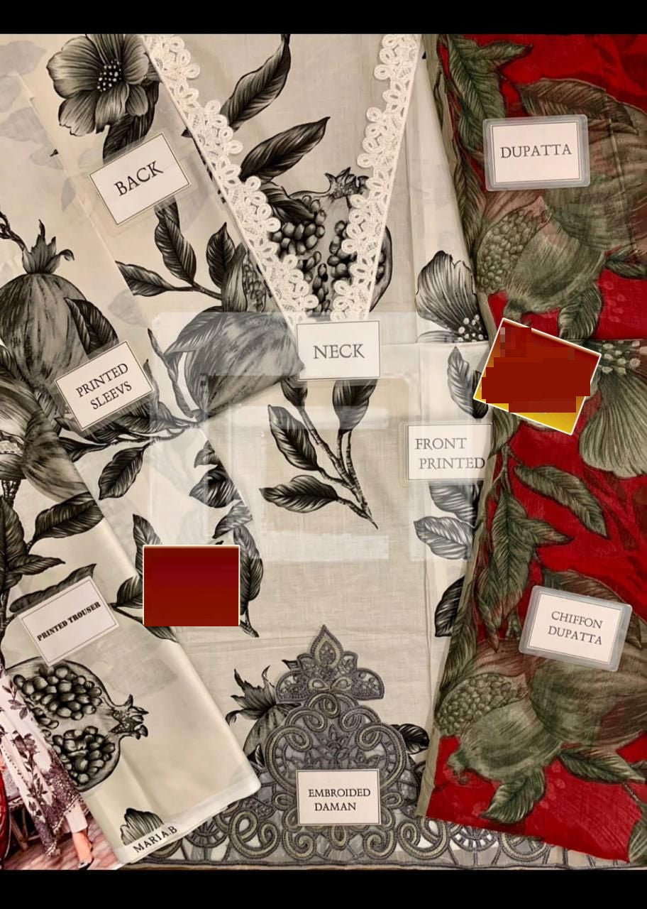 MARIA B X WEARZA M PRINT MOST HIT CODE PRINTED PREMIUM PURE LAWN 2024 - Wearza