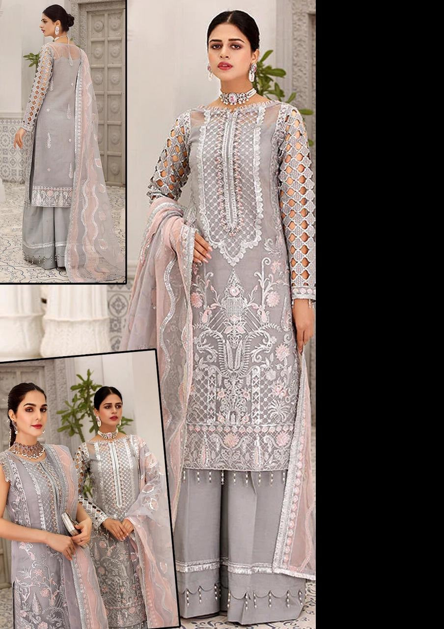 WEARZA MOTIF BRIDAL WEDDING DRESS PURE ORGANZA 2024 - Wearza