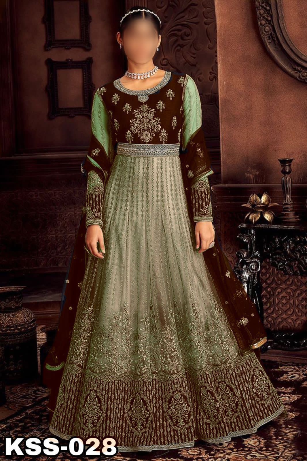 TOP INDIAN STYLE NET MAXI HEAVY EMBROIDERED WITH STONE HANDWORD 2024 - Wearza