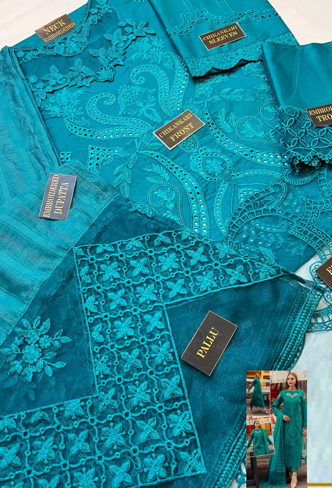 Wearza Wz-101 Premium Pure Lawn Chikankari & Motif Emb With Tarkashi Dupatta 2024 - Wearza