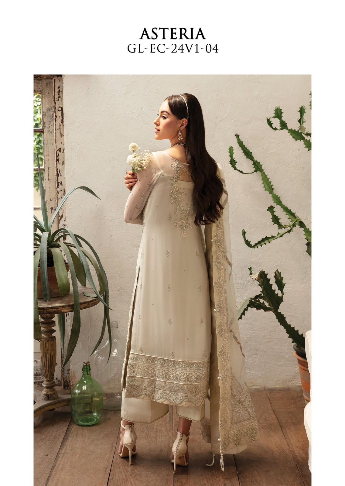 Gulaal Asteria Wz-322 Pure Chiffon Sequin Embroidered Dress-24 WEARZA