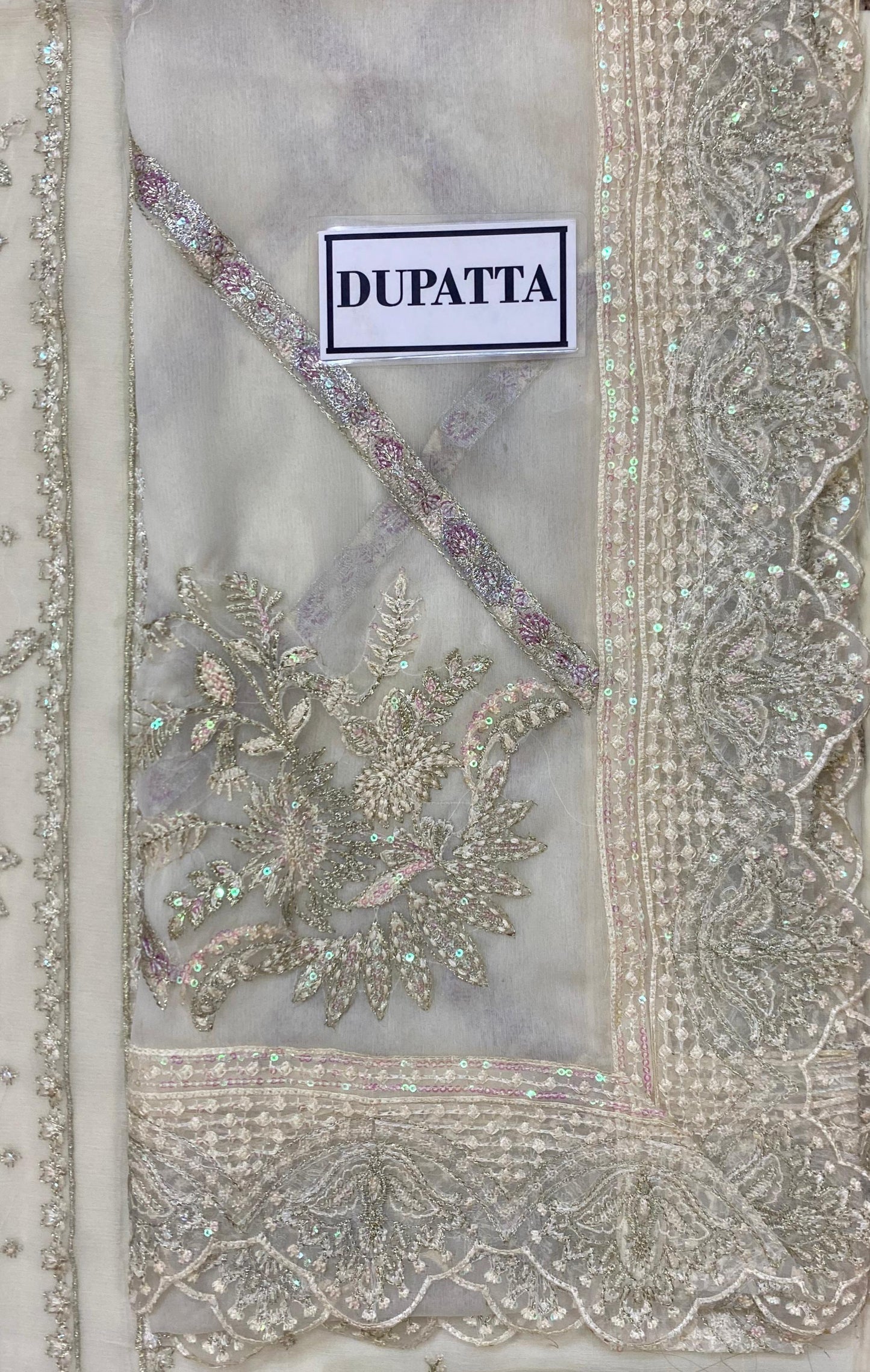 Gulaal Asteria Wz-322 Pure Chiffon Sequin Embroidered Dress-24 WEARZA