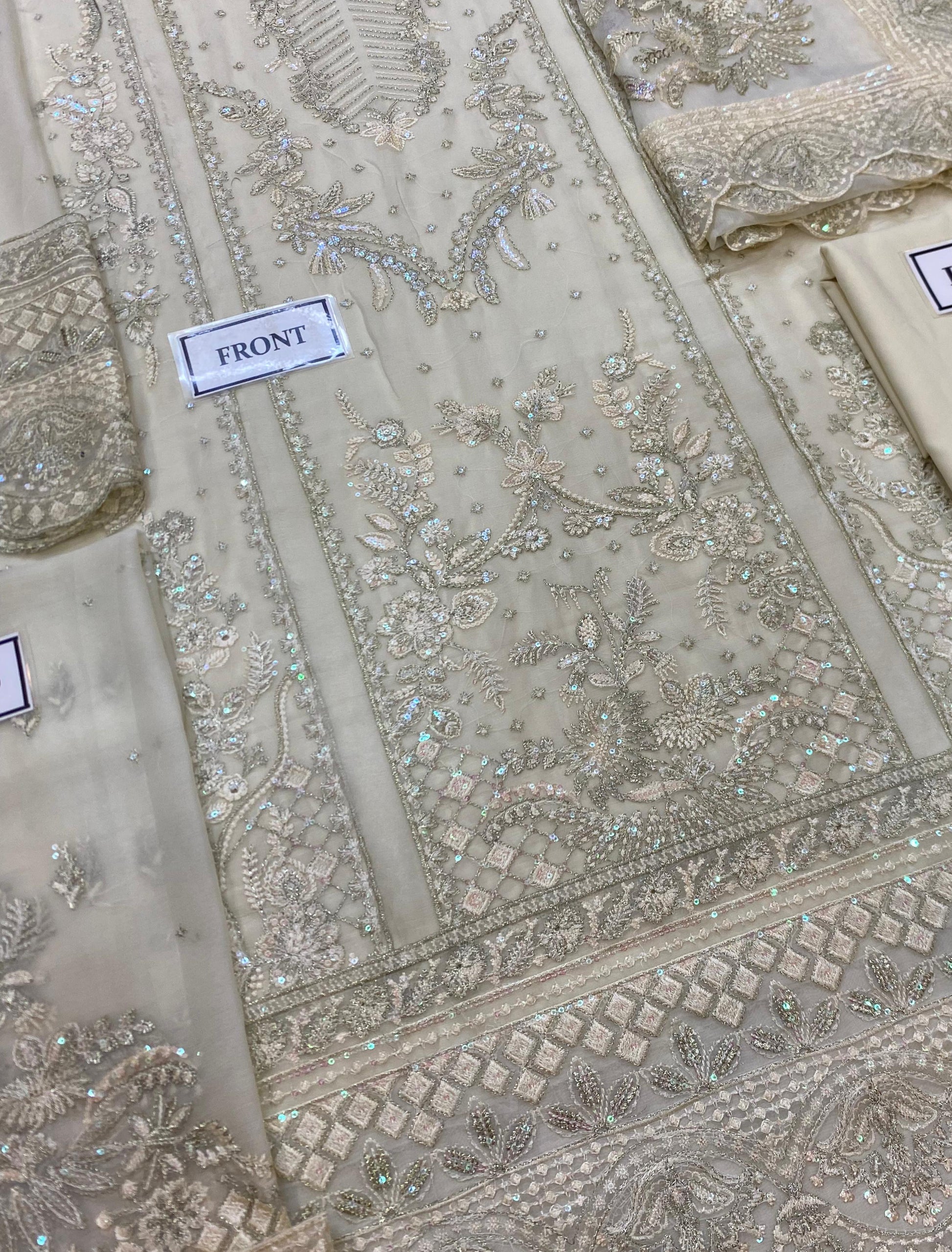 Gulaal Asteria Wz-322 Pure Chiffon Sequin Embroidered Dress-24 WEARZA