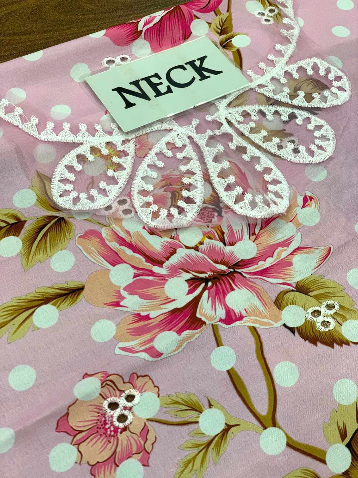 Jazmin Polka Dots Premium Pure Swiss Lawn Chikankari With SIlk Duppata 24 WEARZA