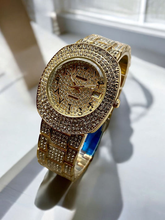 Rolex Full Stone Arabic Dial Watch For Men & Woman 2024