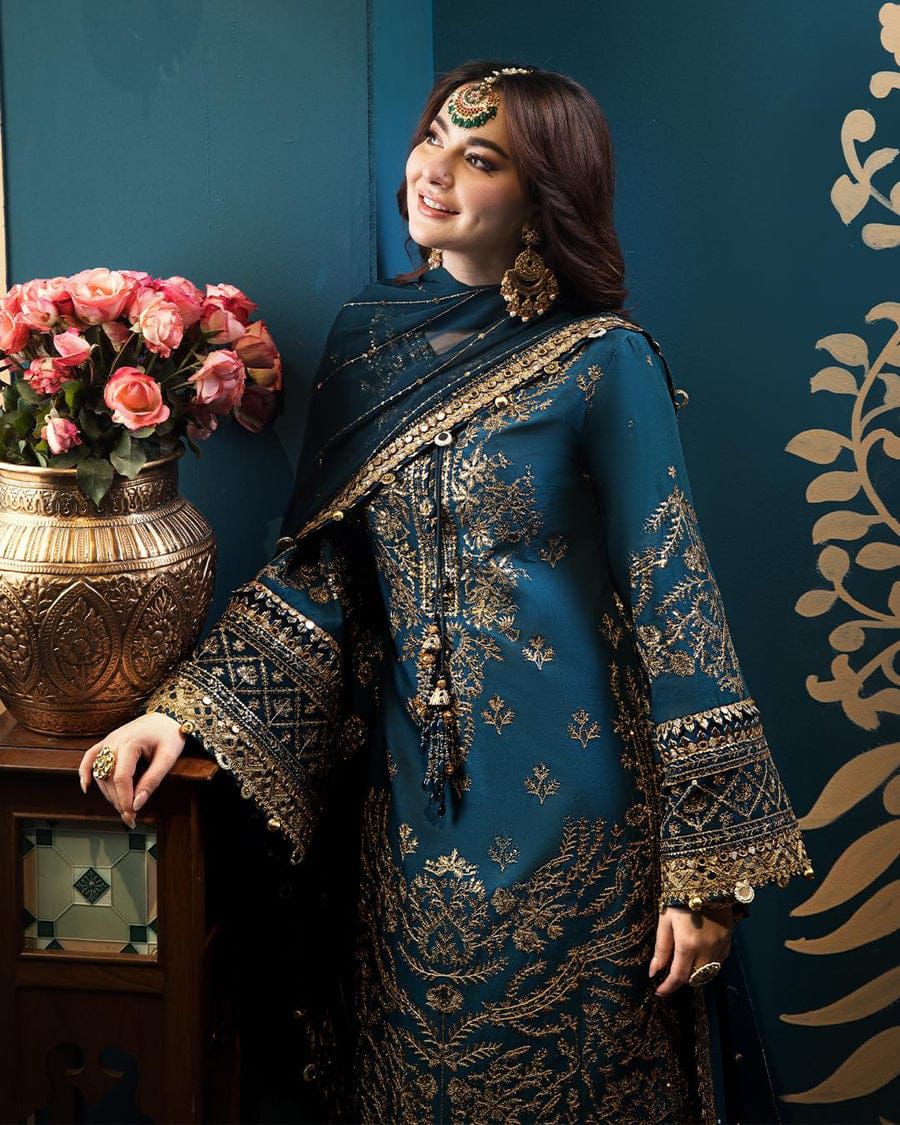 asim jofa blue dress Buy Beautiful Chiffon Dress by Asim Jofa in Dark Blue Online Large