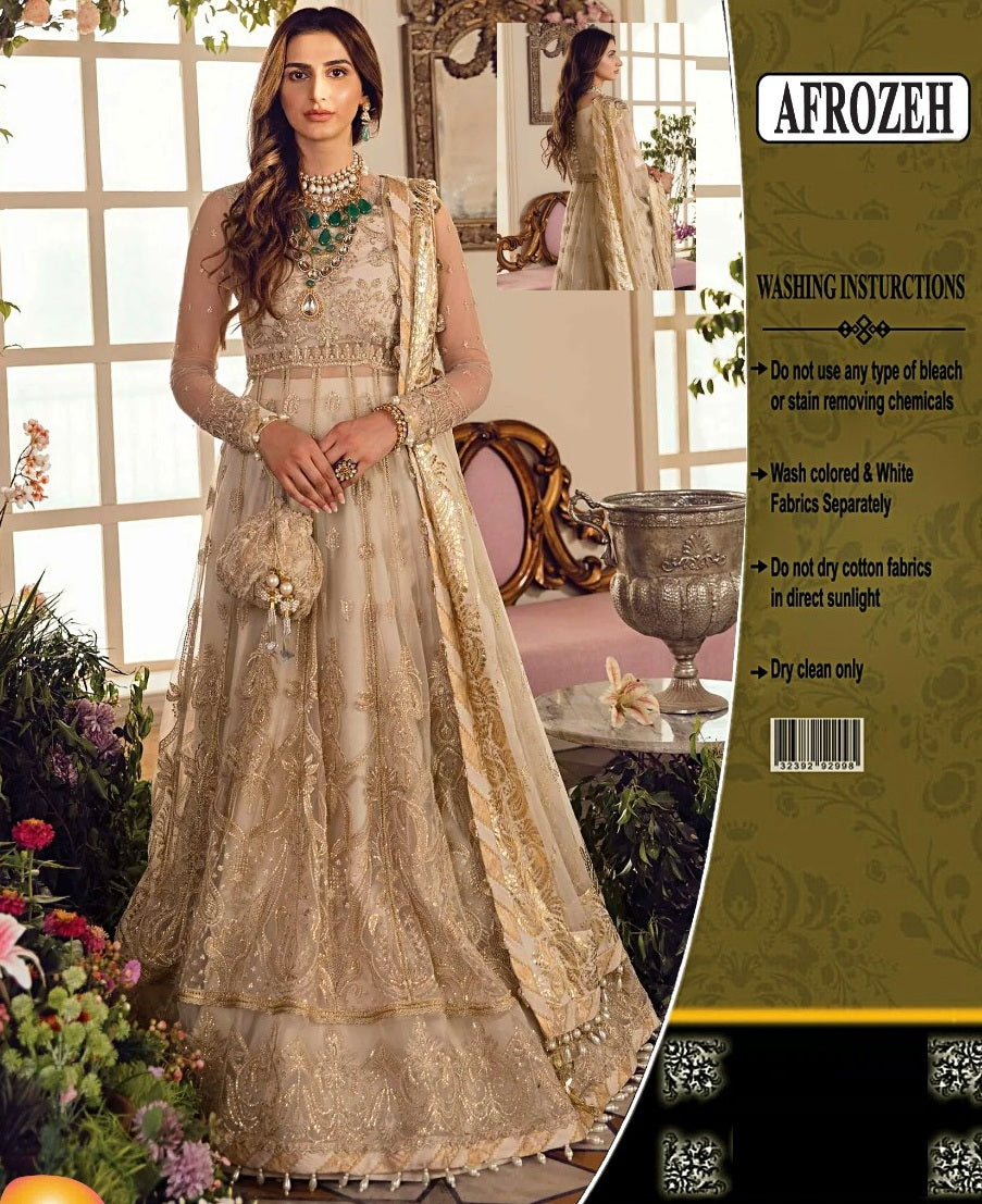Afrozeh X Ayeza Khan Heavy Embroidered Bridal Lehnga For Wedding 2025