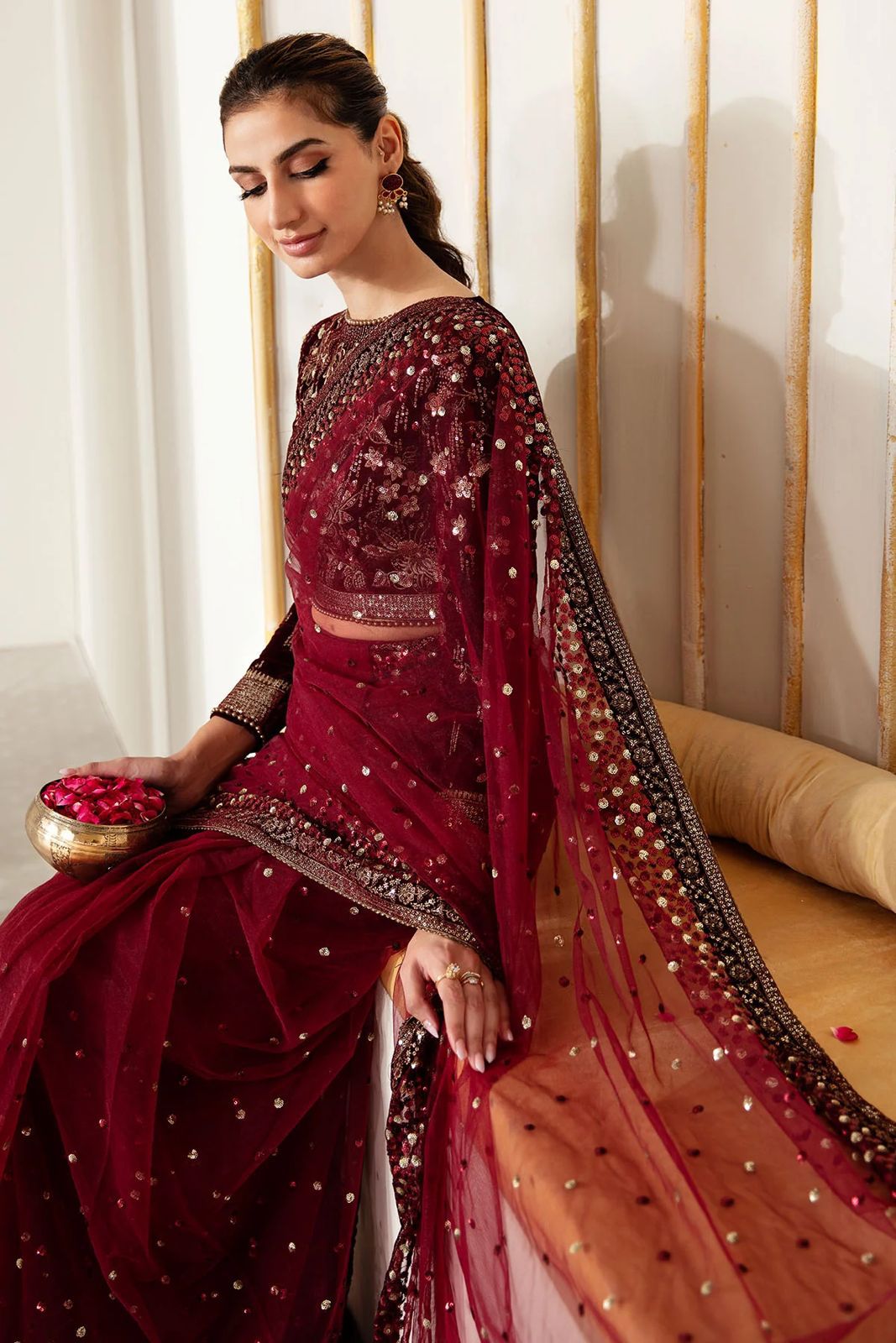 Jazmin Beautiful Saree On Soft Net & Velvet WInter Bridal Collection 2025