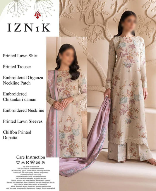 Iznik Wz-12  Luxury Pure Lawn Dress Eid Collection 2025