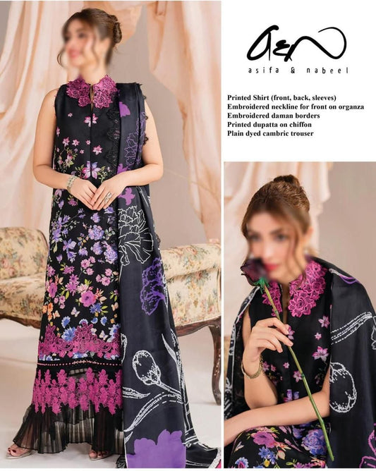 Asifa & Nabeel Wz-11 Luxury Pure Lawn Dress Eid Collection 2025