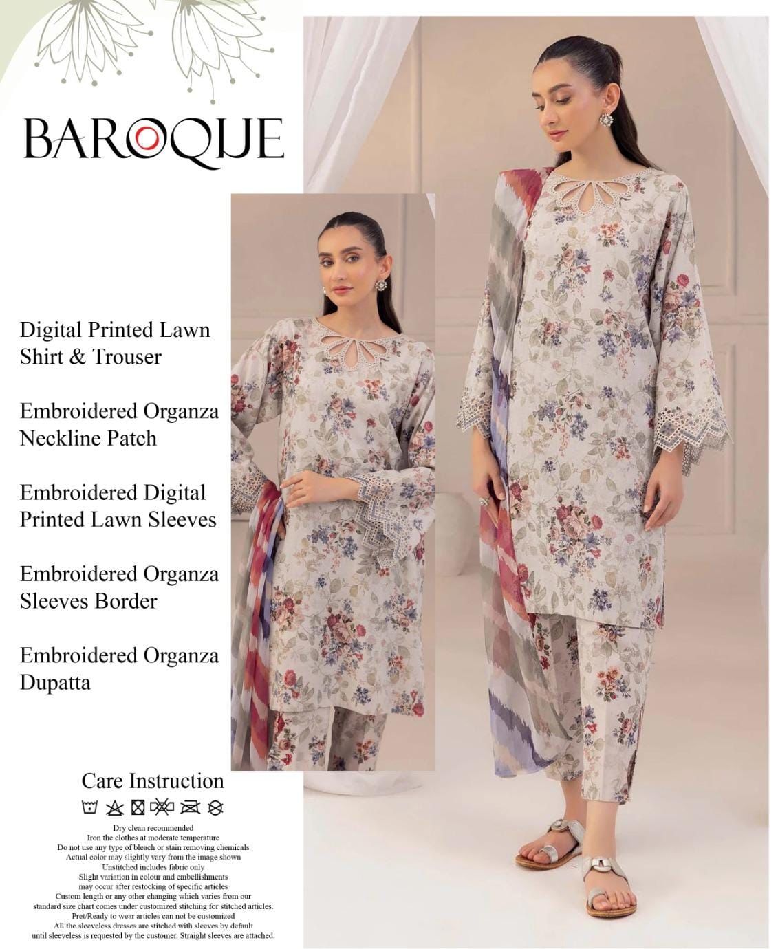 Baroque Wz-10 Luxury Pure Lawn Dress Eid Collection 2025