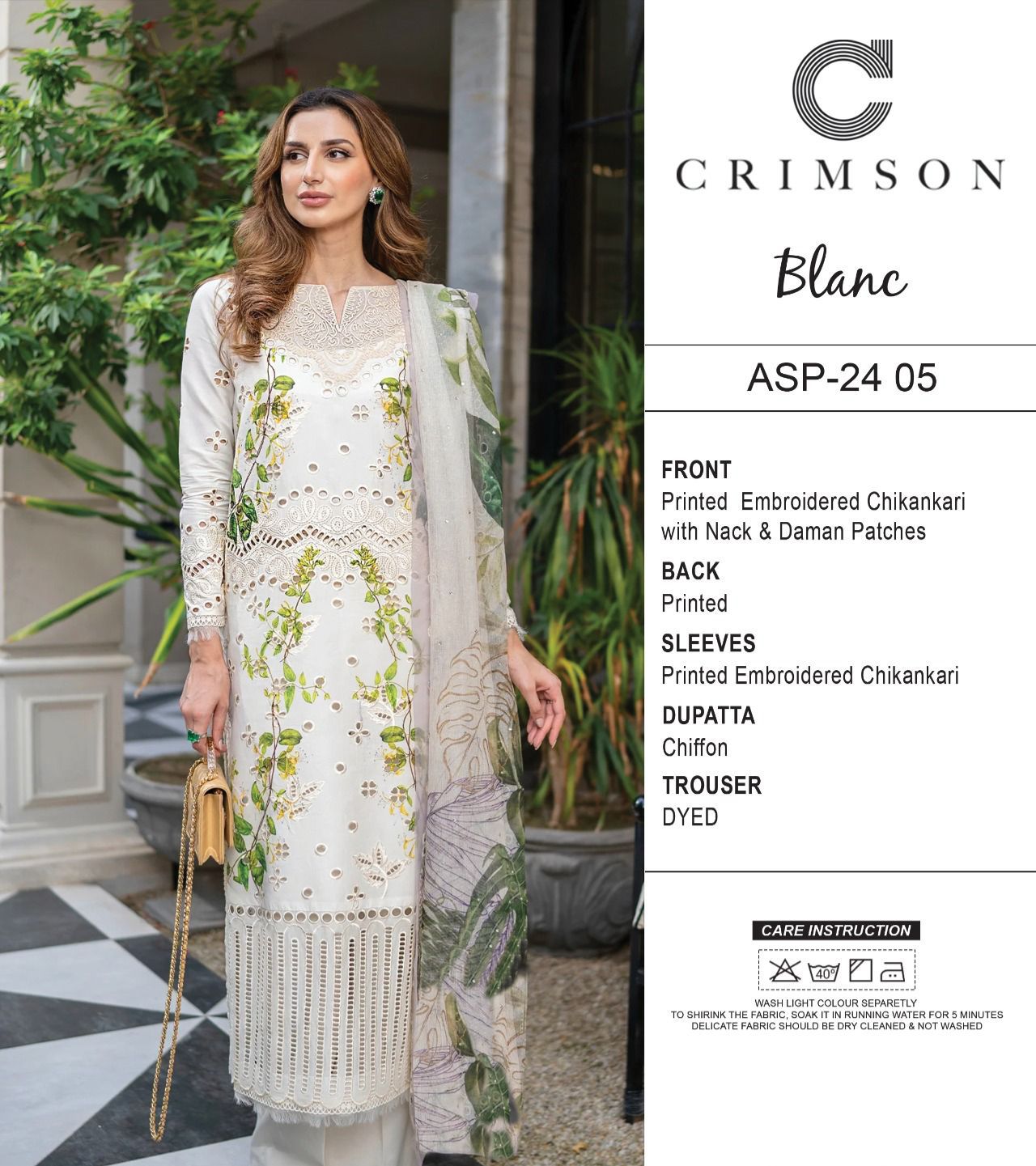 Crimson Wz-1 Most Hot Code Premium Pure Lawn Emb Dress 2025