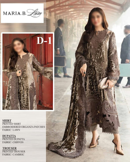 Maria B M-print Wz-1 Most Hot Code Premium Pure Lawn Dress 2025