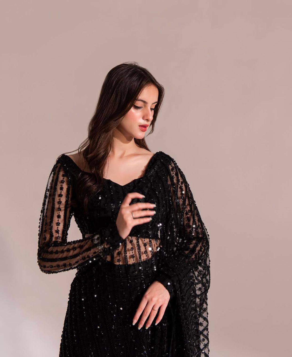 Maria b X Wearza 100% Soft Net Pakistani Best Saree Adda Work 2025