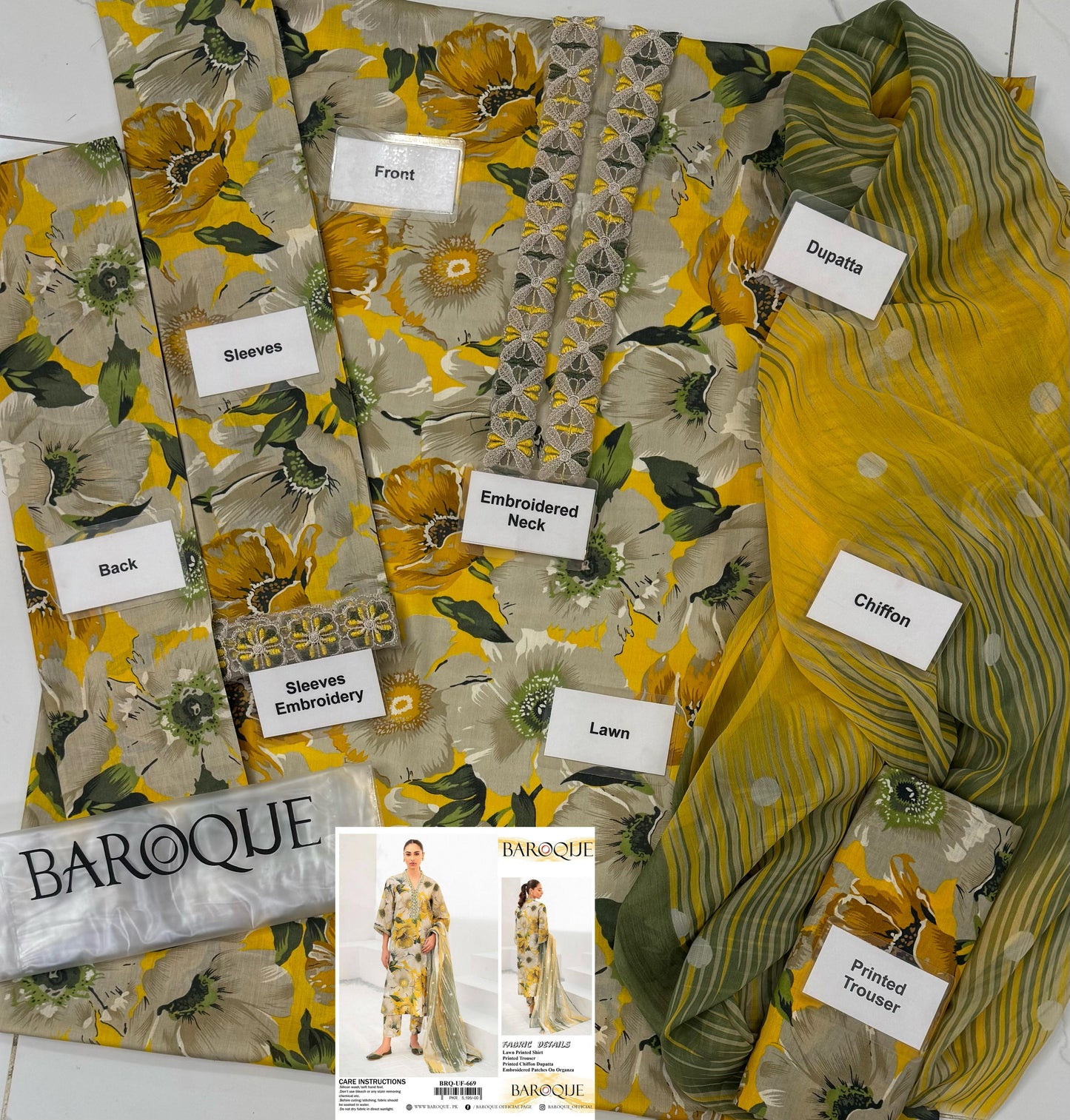 Barique Wz-99  Luxury Pure Lawn With Chiffon Duppata Eid Collection 2025