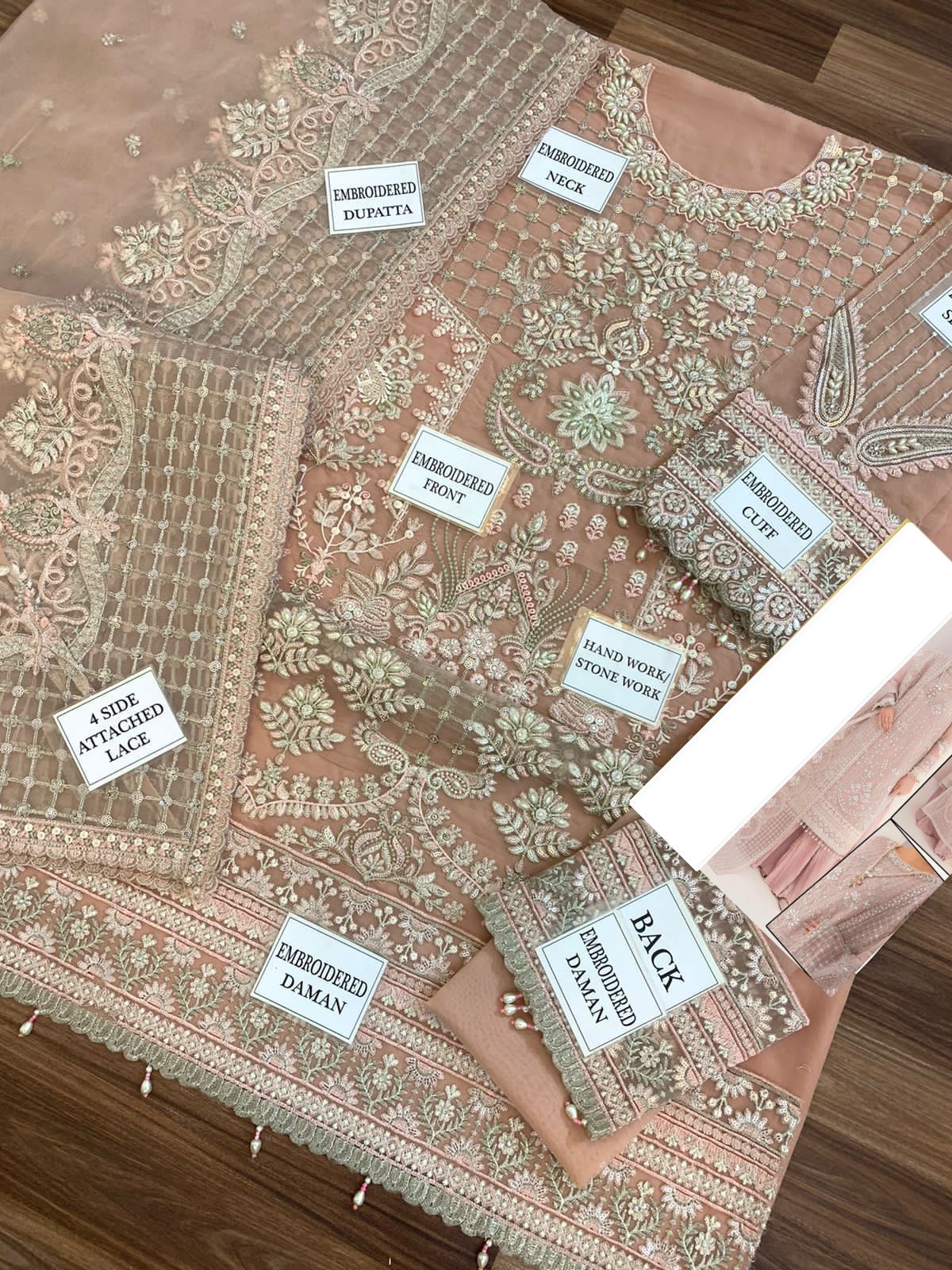 Wearza Most Hot Code Wz-103 Pure Organza Embroidered Eid Collection 2025
