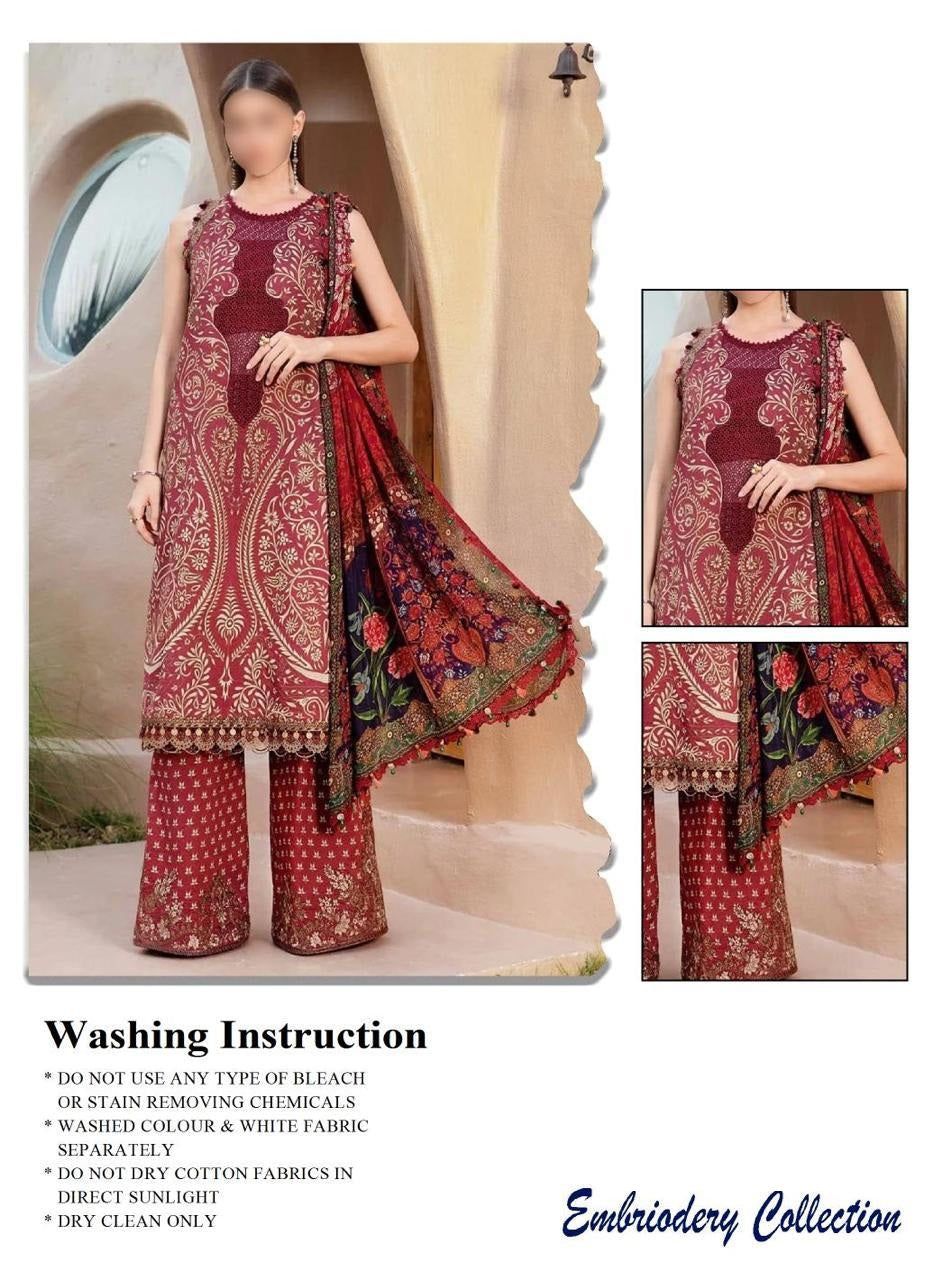 Maria b M  Print Wz-105 Luxury Pure Lawn Embroidered Eid Collection 2025