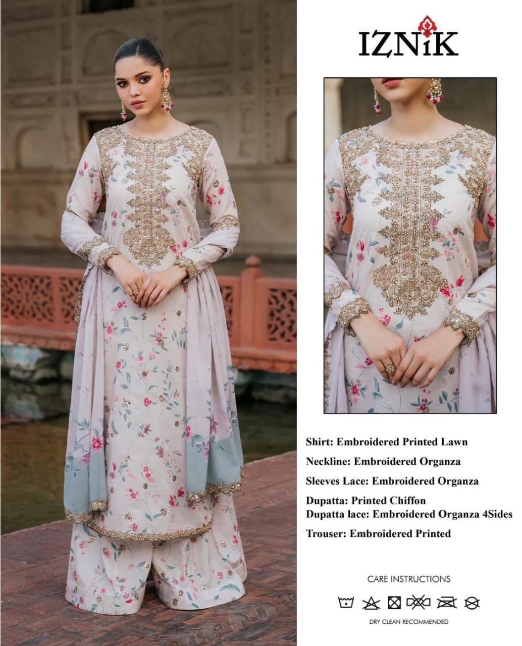 Iznik  Wz-113 Luxury Pure Digital Lawn Embroidered Eid Collection 2025
