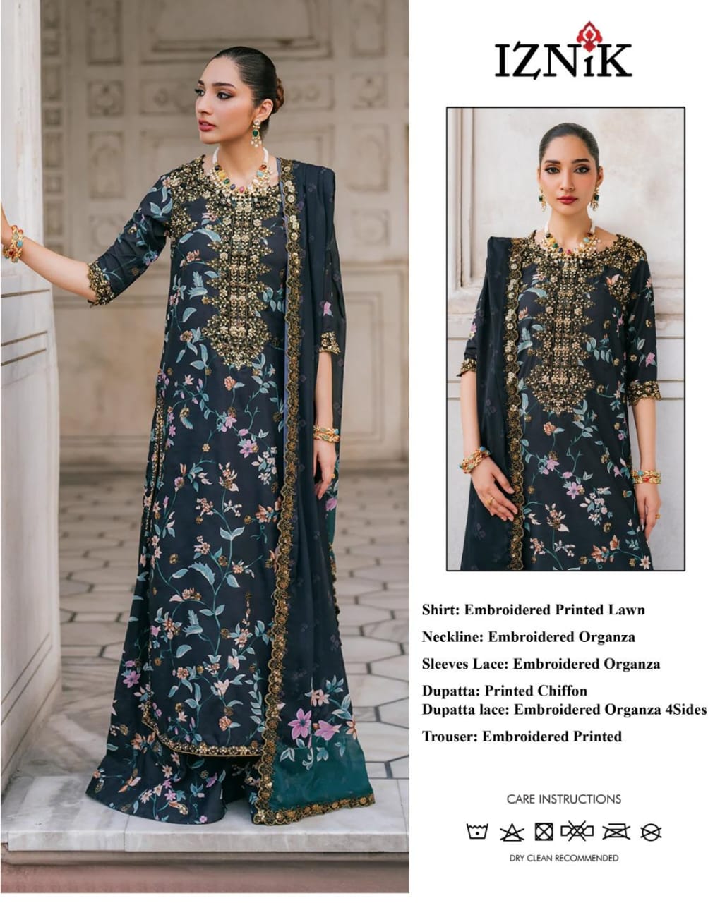 Iznik  Wz-113 Luxury Pure Digital Lawn Embroidered Eid Collection 2025