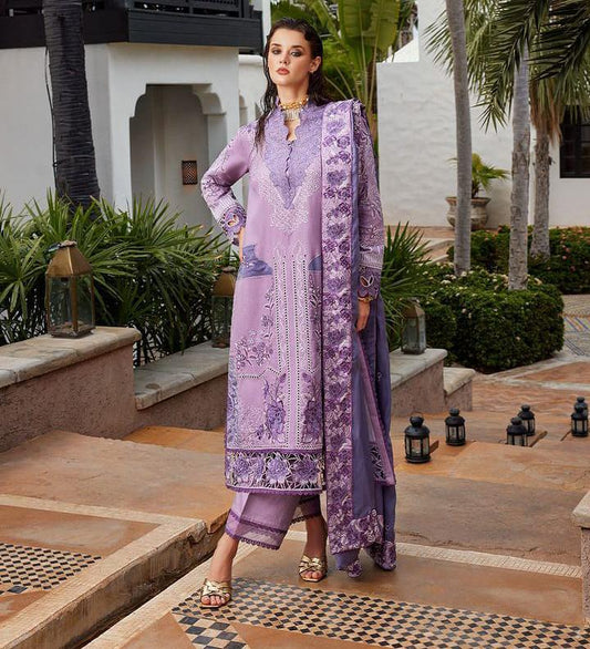 Mushq Lassana Wz-514 Premium Pure Lawn Embroidered Eid Collection 2025