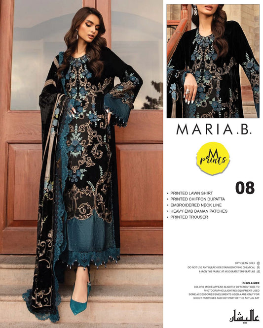 Maria B M Print Wz-125 Luxury Pure Lawn Embroidered Eid Collection 2025