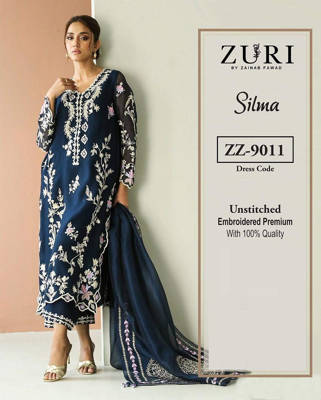 Zainab Fawad (Silma) Wz-321 Pure Organza Embroidered Eid Collection 2025