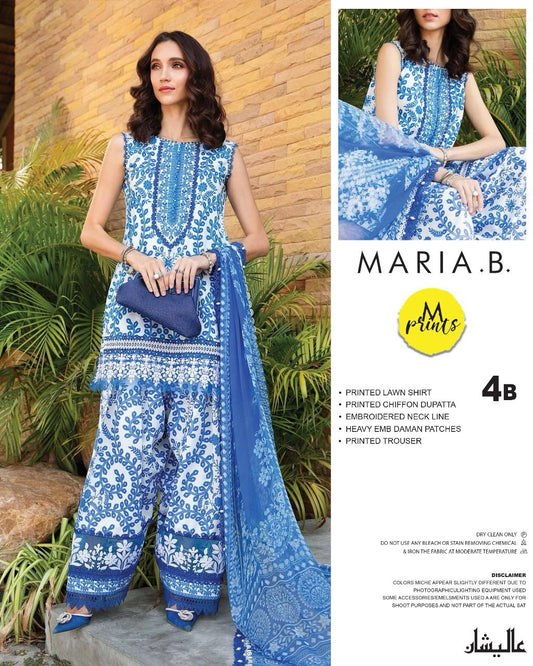 Maria B M Print Wz-132 Luxury Pure Lawn Embroidered Eid Collection 2025
