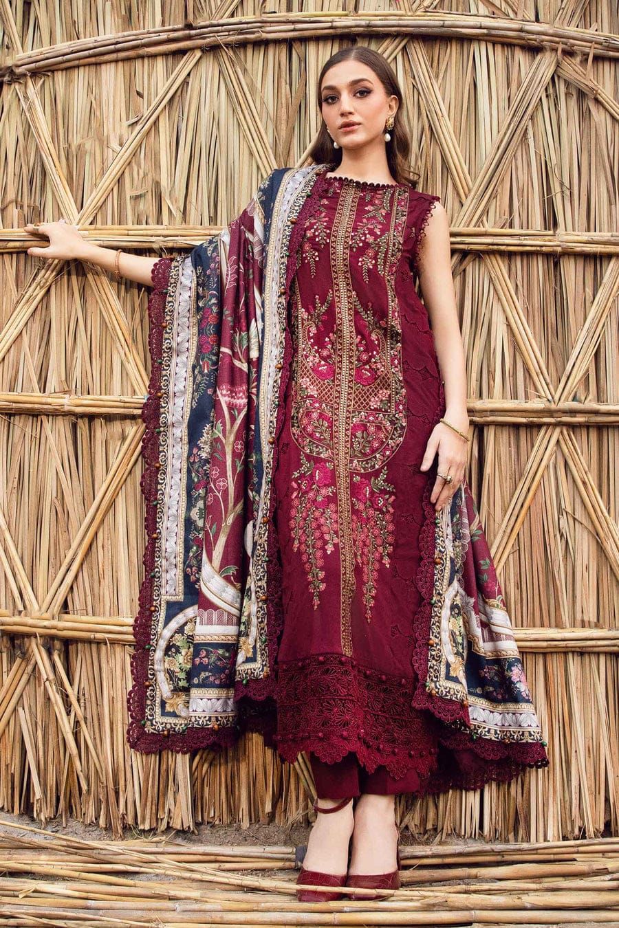 Maria B Wz-127 Premium Pure Lawn Embroidered Eid Collection 2025