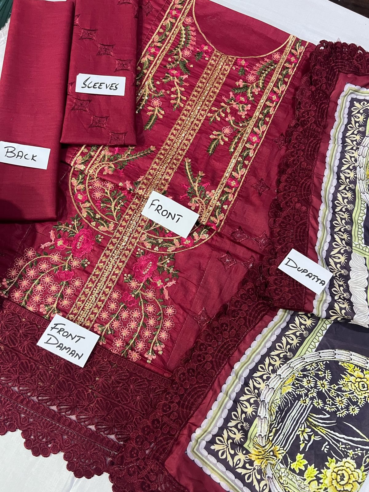 Maria B Wz-127 Premium Pure Lawn Embroidered Eid Collection 2025