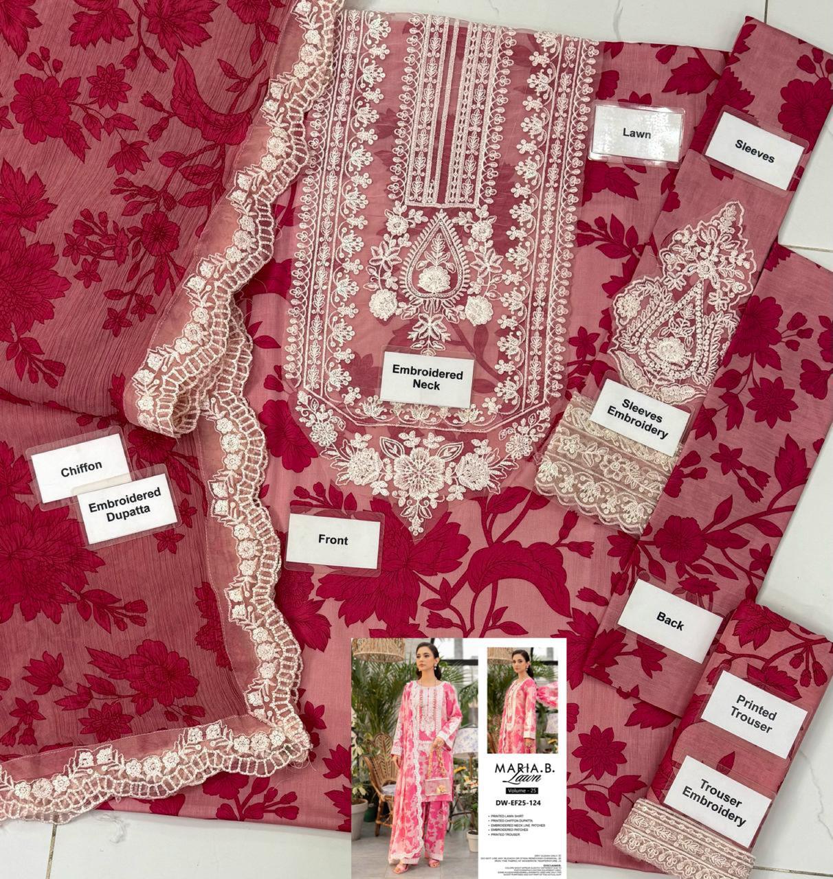 Maria B M Print Wz-126 Luxury Pure Lawn Embroidered Eid Collection 2025