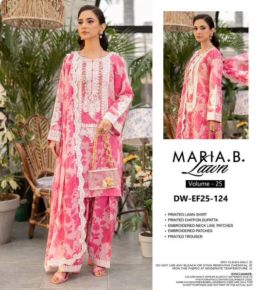 Maria B M Print Wz-126 Luxury Pure Lawn Embroidered Eid Collection 2025